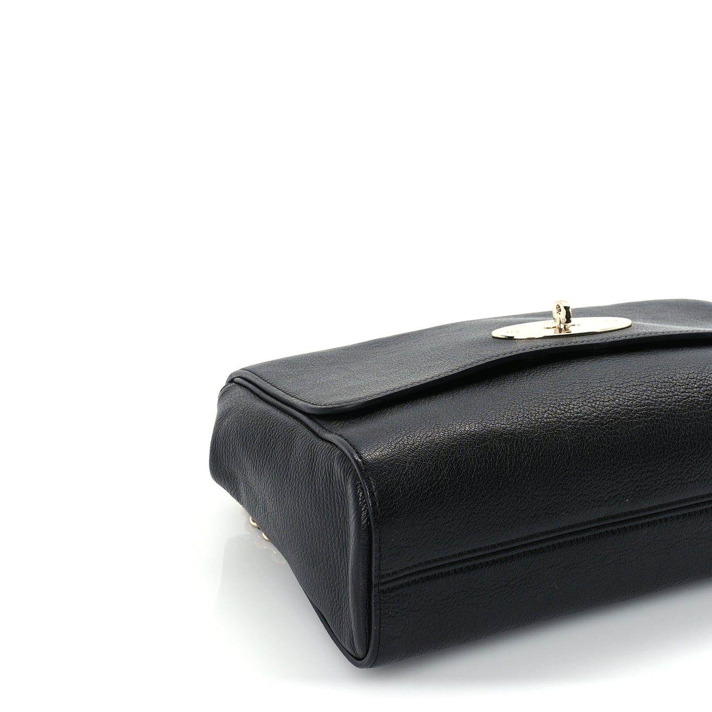 Glossy Goatskin Medium Lily Flap Black