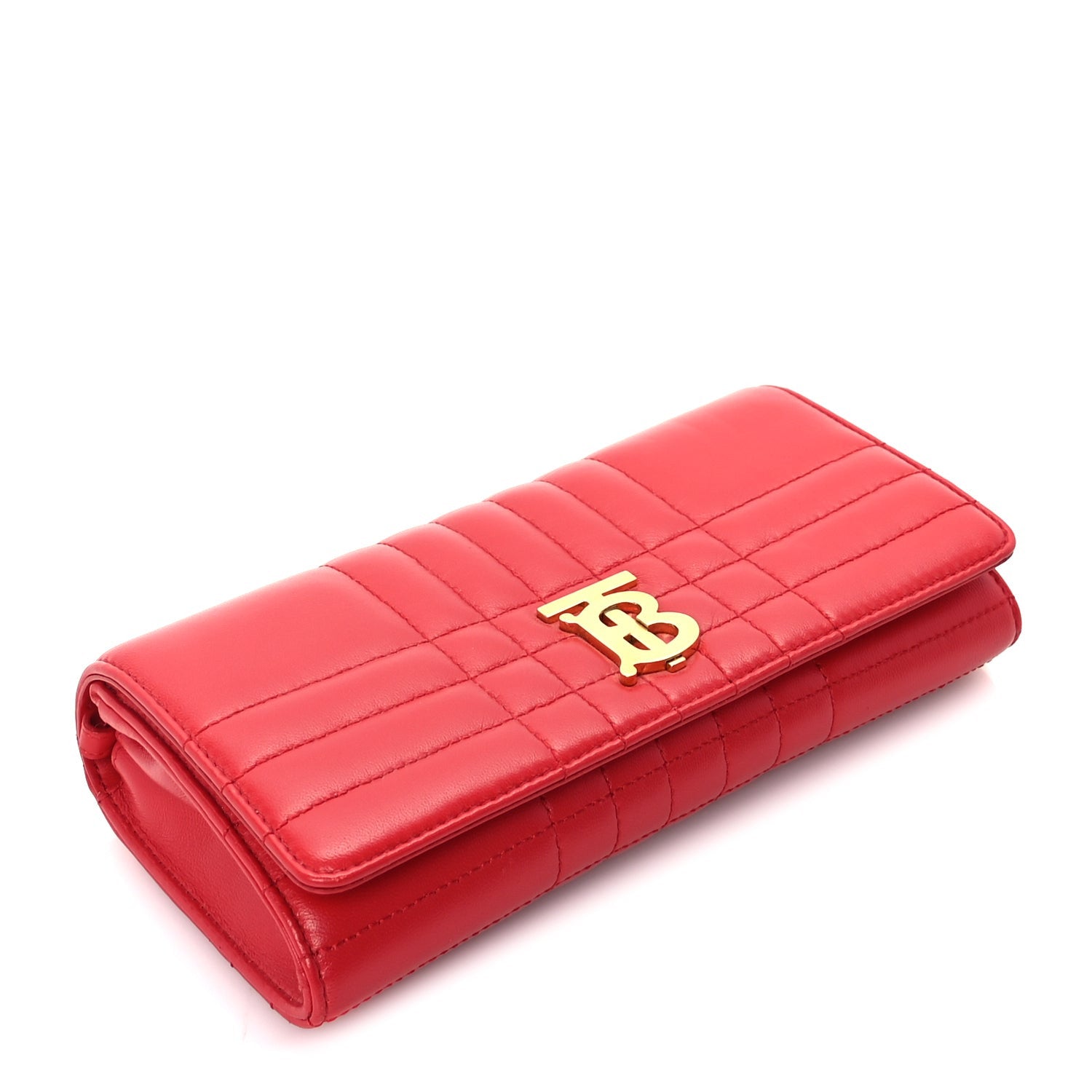 Burberry Lambskin Quilted Lola Chain Wallet  Bright Red 3 of 8