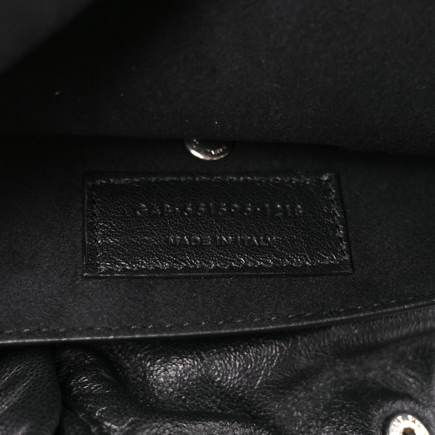 Saint Laurent Smooth Calfskin Teddy Drawstring Bag Black 7 of 10