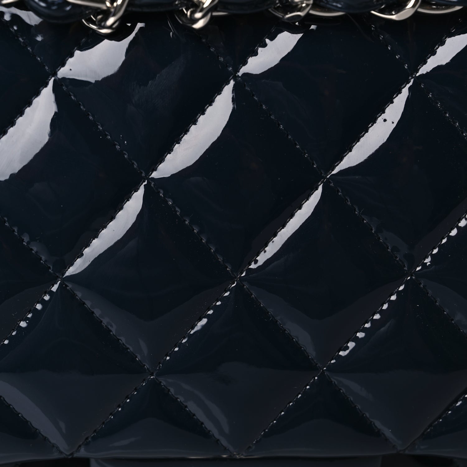 Chanel Patent Quilted Jumbo Double Flap Navy 7 of 9