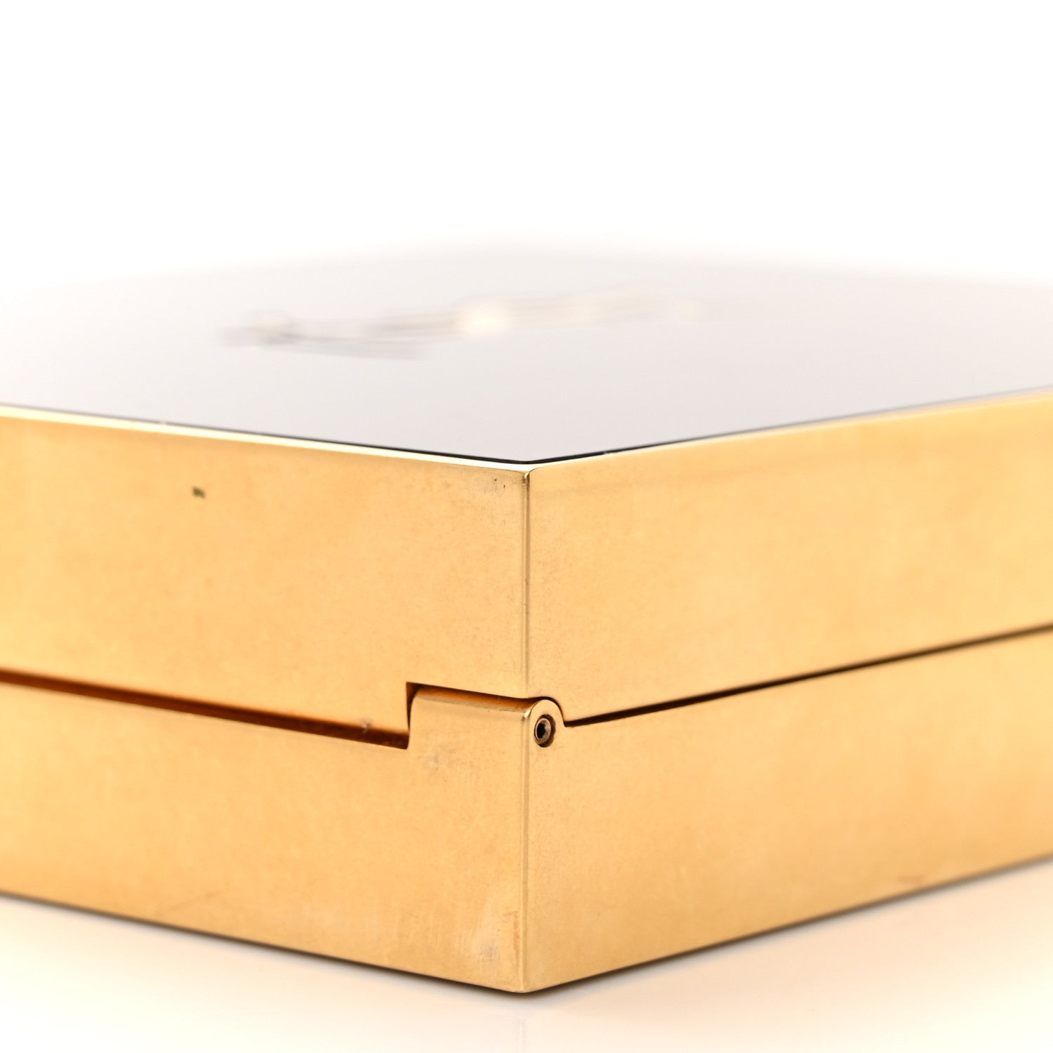 Saint Laurent Plexiglass Monogram Minaudiere Tuxedo Box Clutch Black 10 of 10