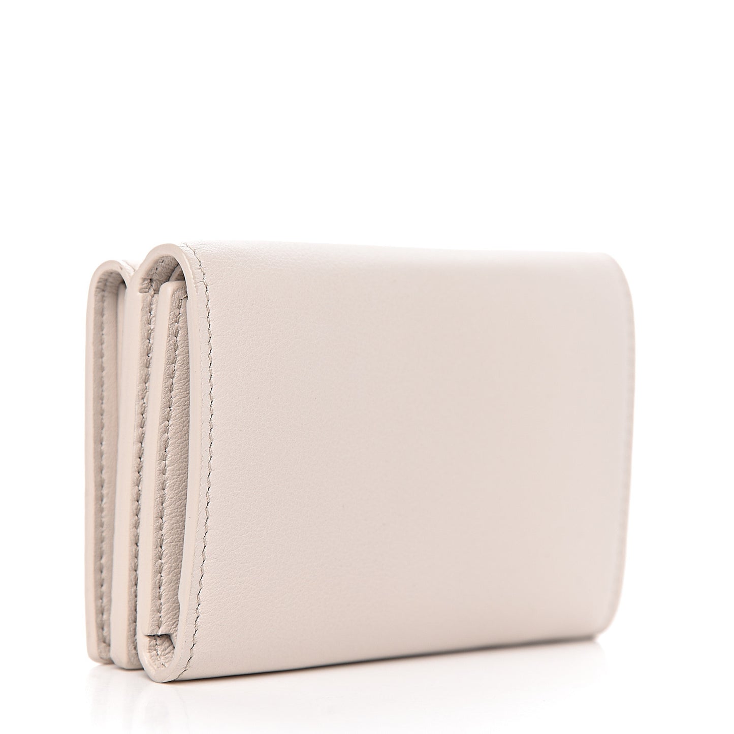Smooth Calfskin Monogram Tiny Line Wallet White
