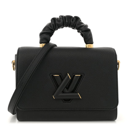 Louis Vuitton Taurillon Smooth Calfskin Scrunchie Twist One Handle MM Black 1 of 11