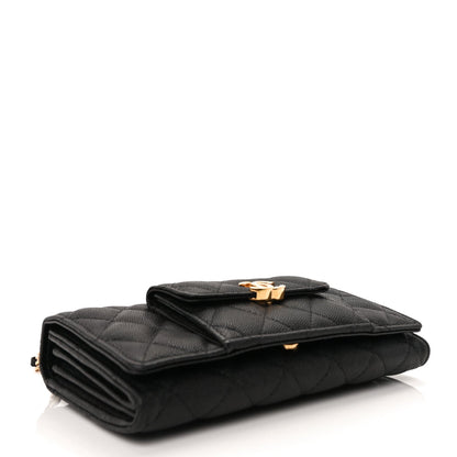 Chanel Caviar Quilted Pocket Twins Wallet On Chain WOC Black 3 of 9