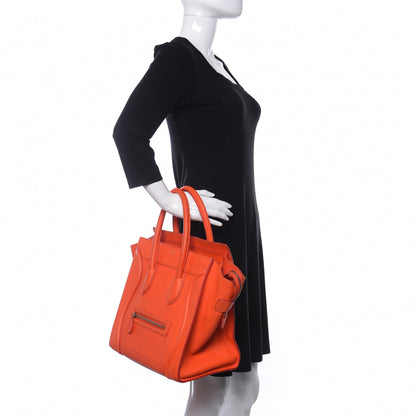 Celine Smooth Calfskin Mini Luggage Orange 3 of 23