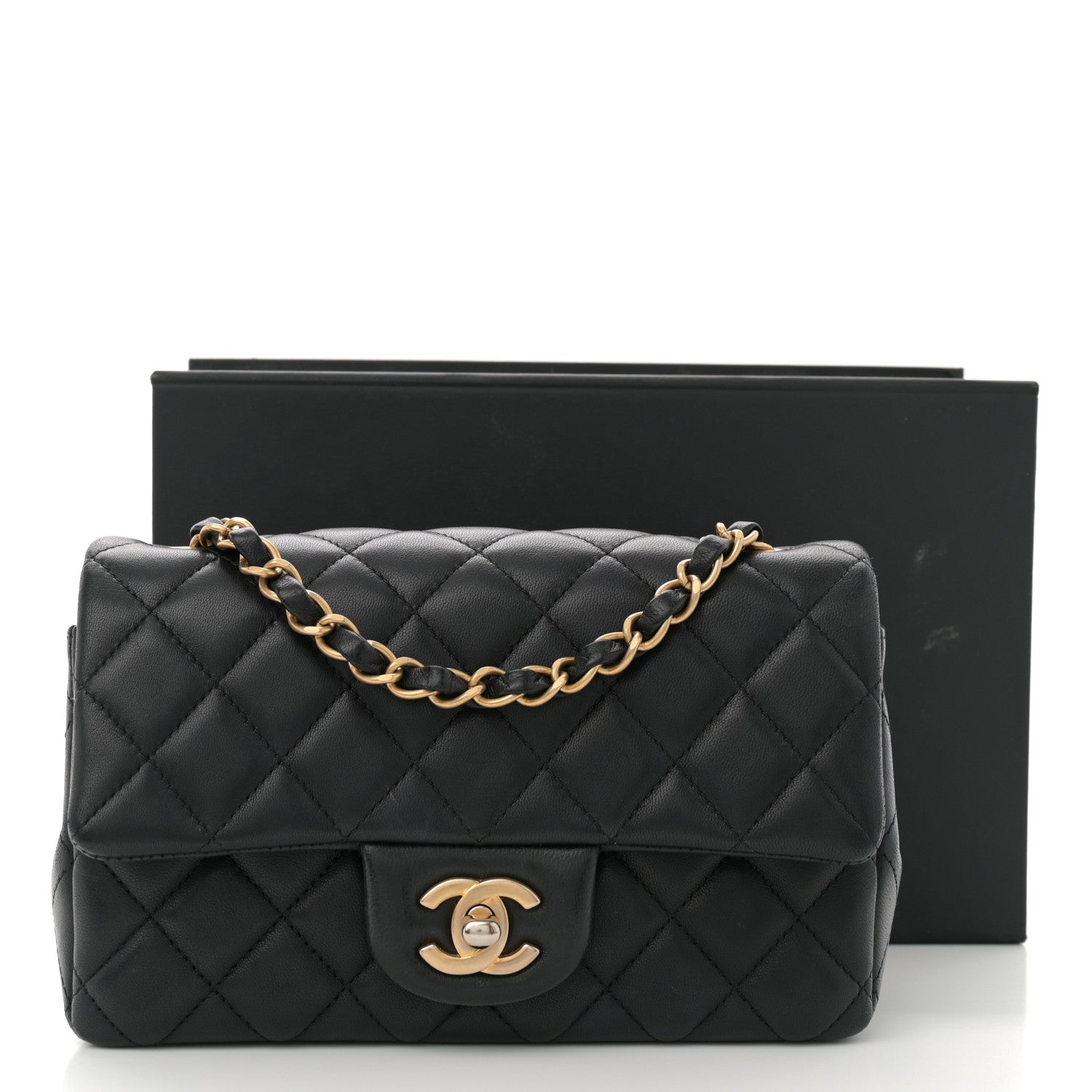 Chanel Lambskin Quilted Mini Rectangular Flap Black 11 of 11