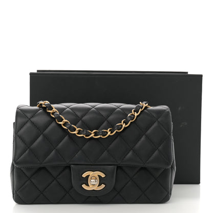 Chanel Lambskin Quilted Mini Rectangular Flap Black 11 of 11