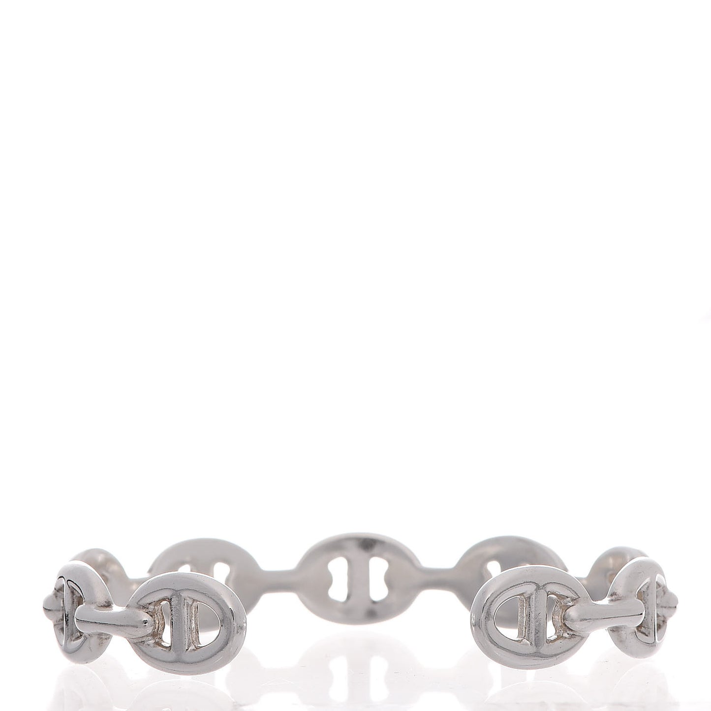 Sterling Silver MM Chaine d'Ancre Enchainee Cuff Bracelet LG