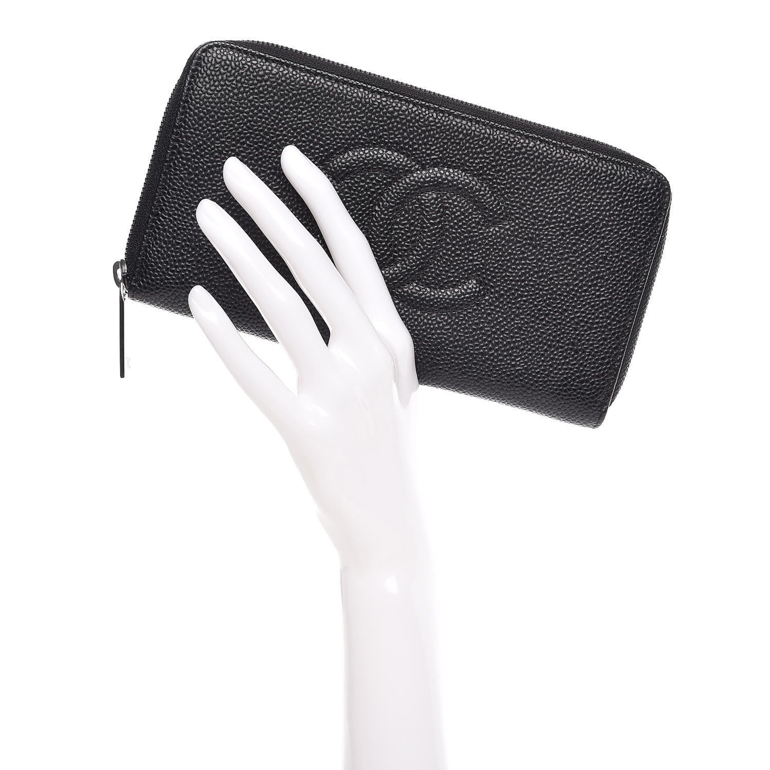 Chanel Caviar Large Timeless CC Zip Around Wallet Black 2 of 8