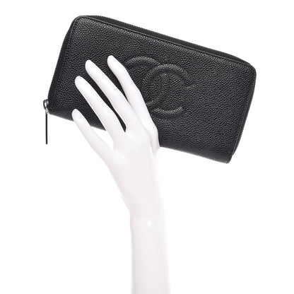 Chanel Caviar Large Timeless CC Zip Around Wallet Black 2 of 8