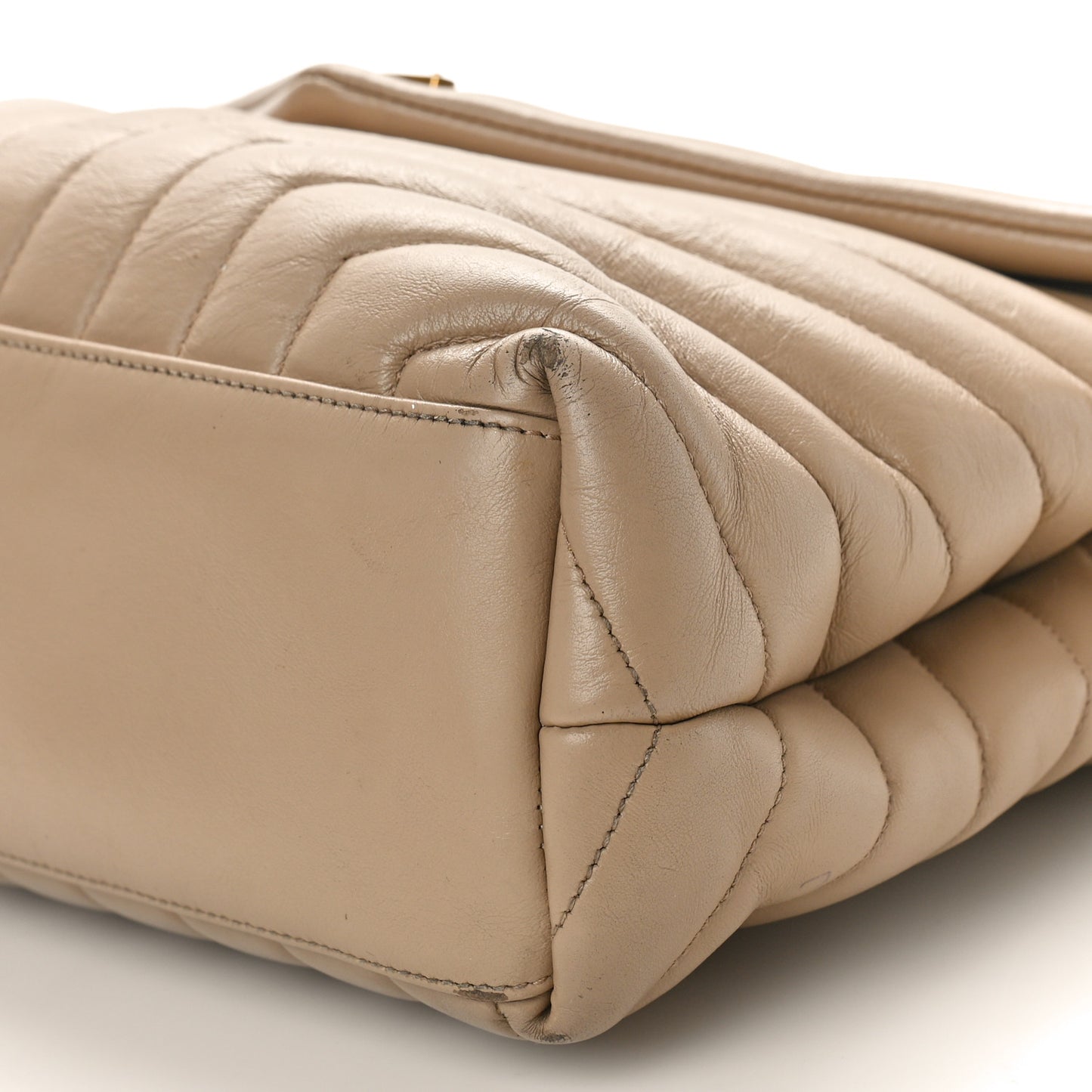 Calfskin Y Quilted Monogram Medium Loulou Chain Satchel Dark Beige