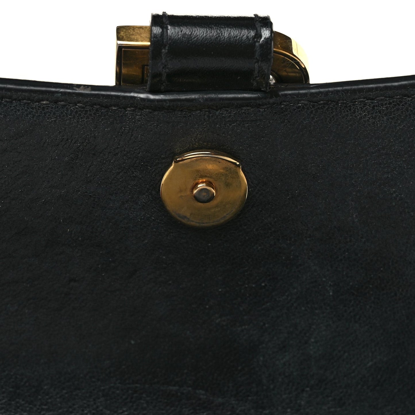 Shiny Box Calfskin Hourglass Top Handle Bag XS Black