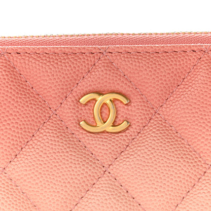 Chanel Caviar Quilted Ombre Medium Cosmetic Case Coral 8 of 9