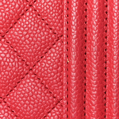 Chanel Caviar Quilted Medium Boy Flap Red 10 of 12