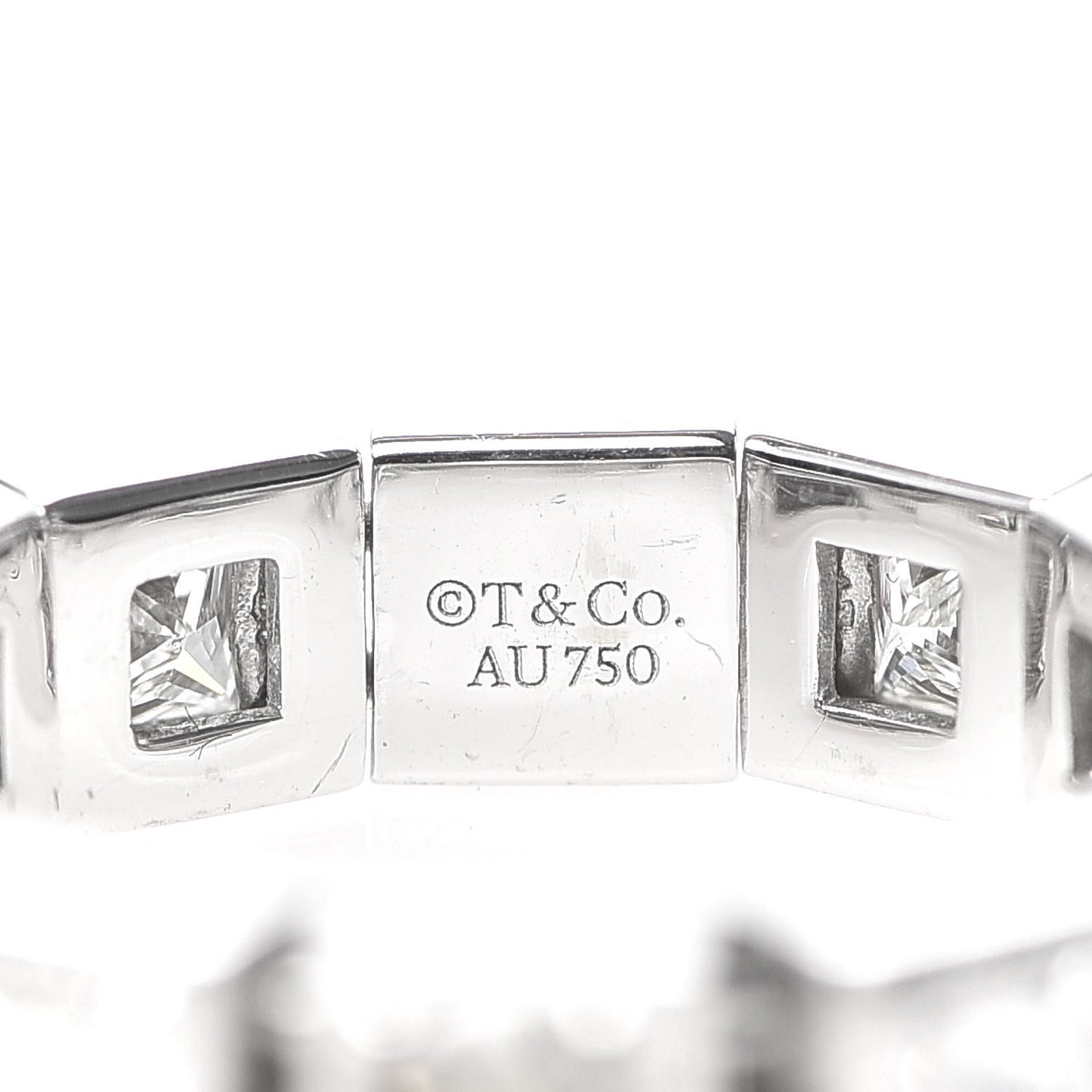 18K White Gold Diamond T Line Band Ring 49 5