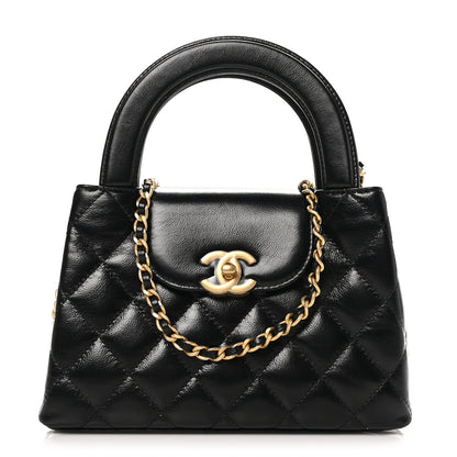 Chanel Shiny Aged Calfskin Quilted Nano Kelly Shopper Black 1 of 10