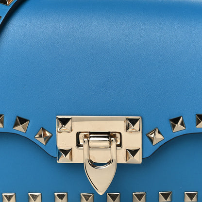 Valentino Garavani Vitello Mini Rockstud Flap Saddle Crossbody Bag Light Blue 6 of 8