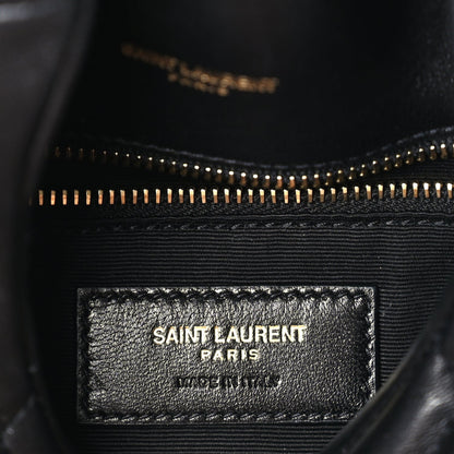 Saint Laurent Lambskin Quilted Toy Loulou Puffer Monogram Chain Satchel Black 5 of 8
