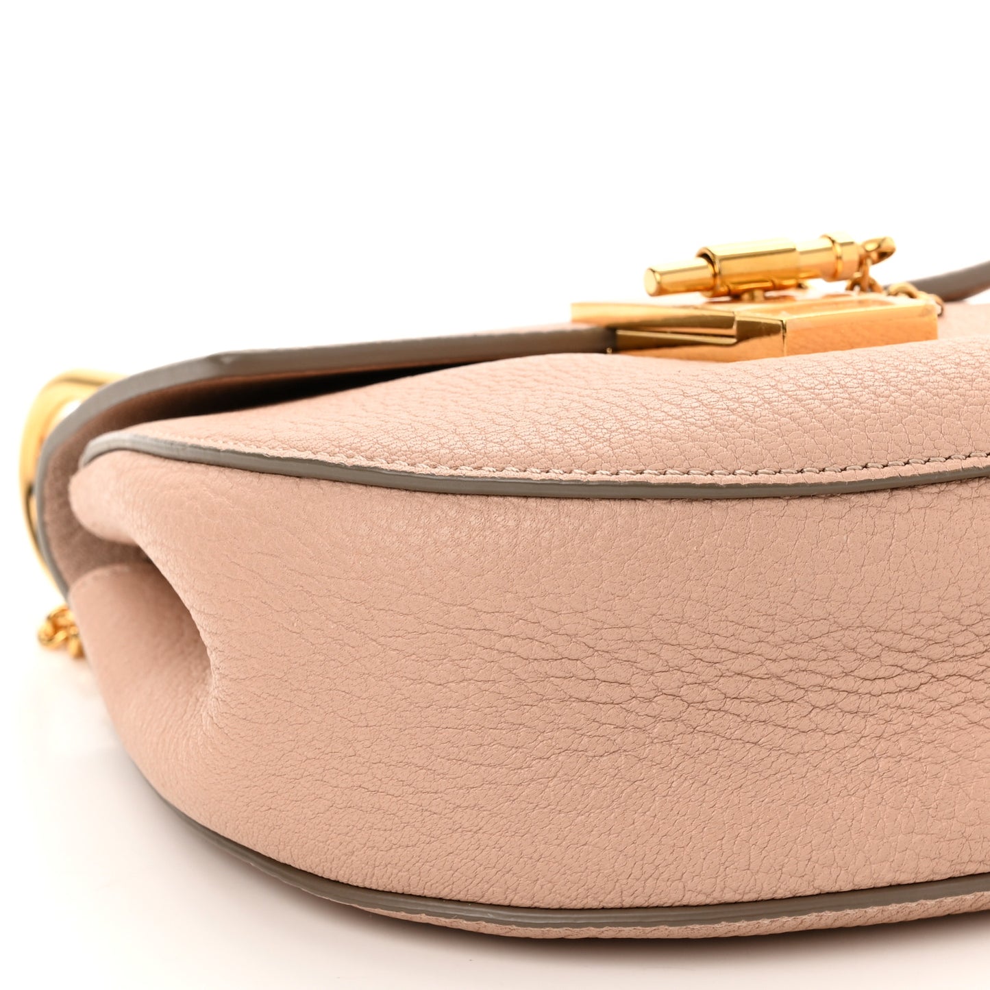 Grained Lambskin Mini Drew Shoulder Bag Cement Pink