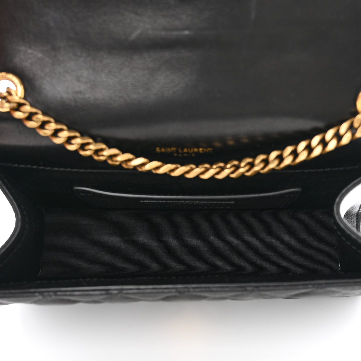 Grain De Poudre Textured Mixed Matelasse Triquilt Small Monogram Satchel Black