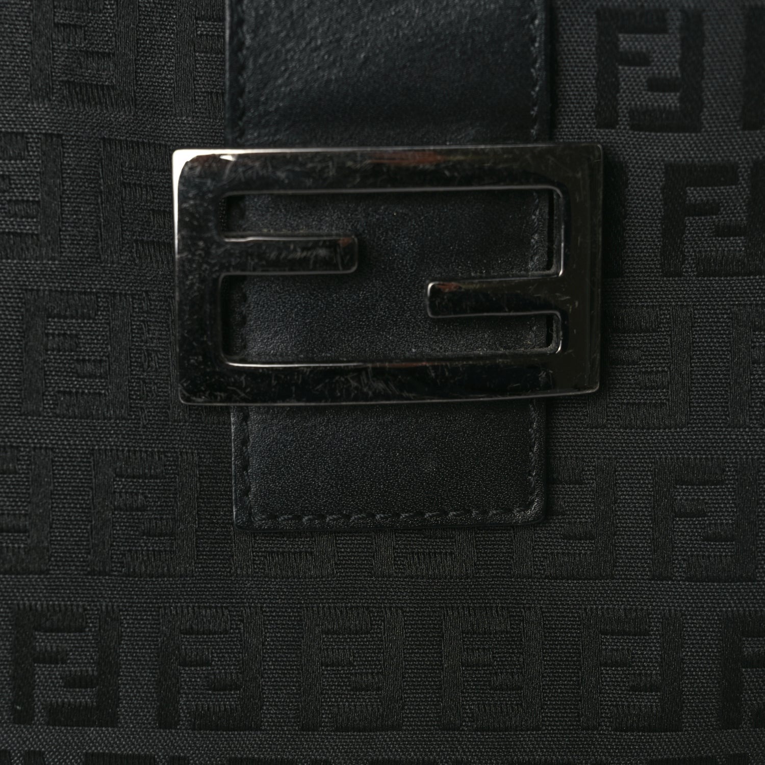 Fendi Zucchino Vitello Shoulder Bag Black 6 of 8