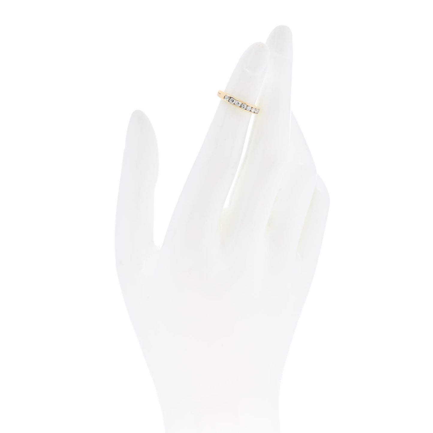 18K Yellow Gold 3mm Half Circle Channel-Set Band Ring 43 2.75