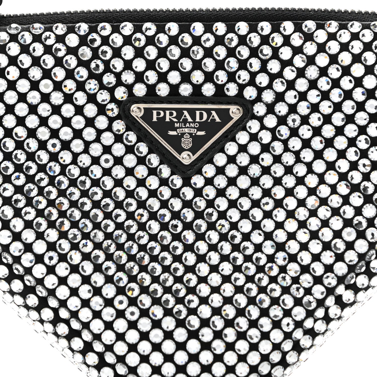 Prada Satin Crystal Triangle Pouch Cristal 8 of 11