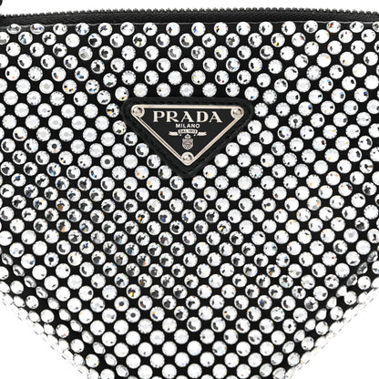 Prada Satin Crystal Triangle Pouch Cristal 8 of 11