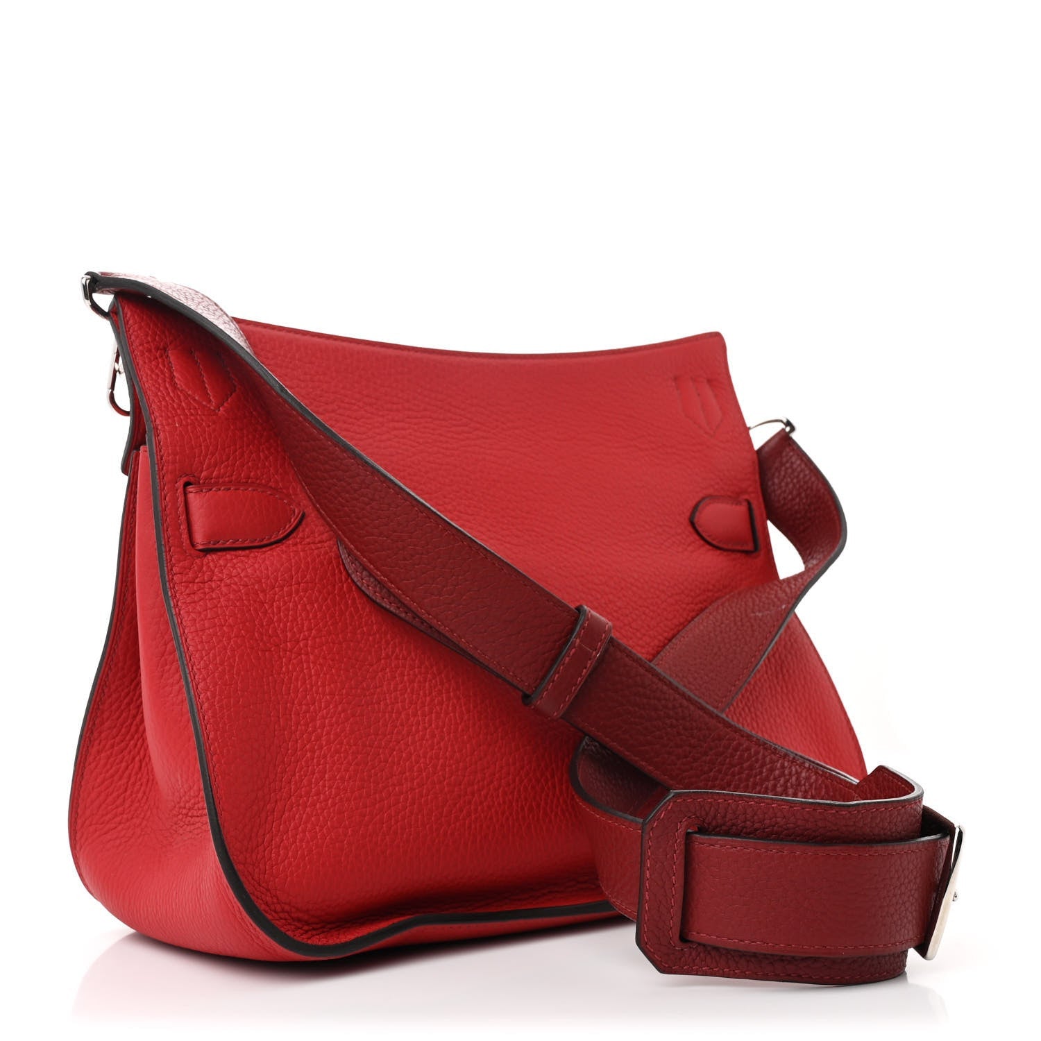 Hermes Taurillon Clemence Bi-Color Jypsiere 28 Rouge H Rouge Casaque 3 of 7