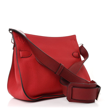 Hermes Taurillon Clemence Bi-Color Jypsiere 28 Rouge H Rouge Casaque 3 of 7