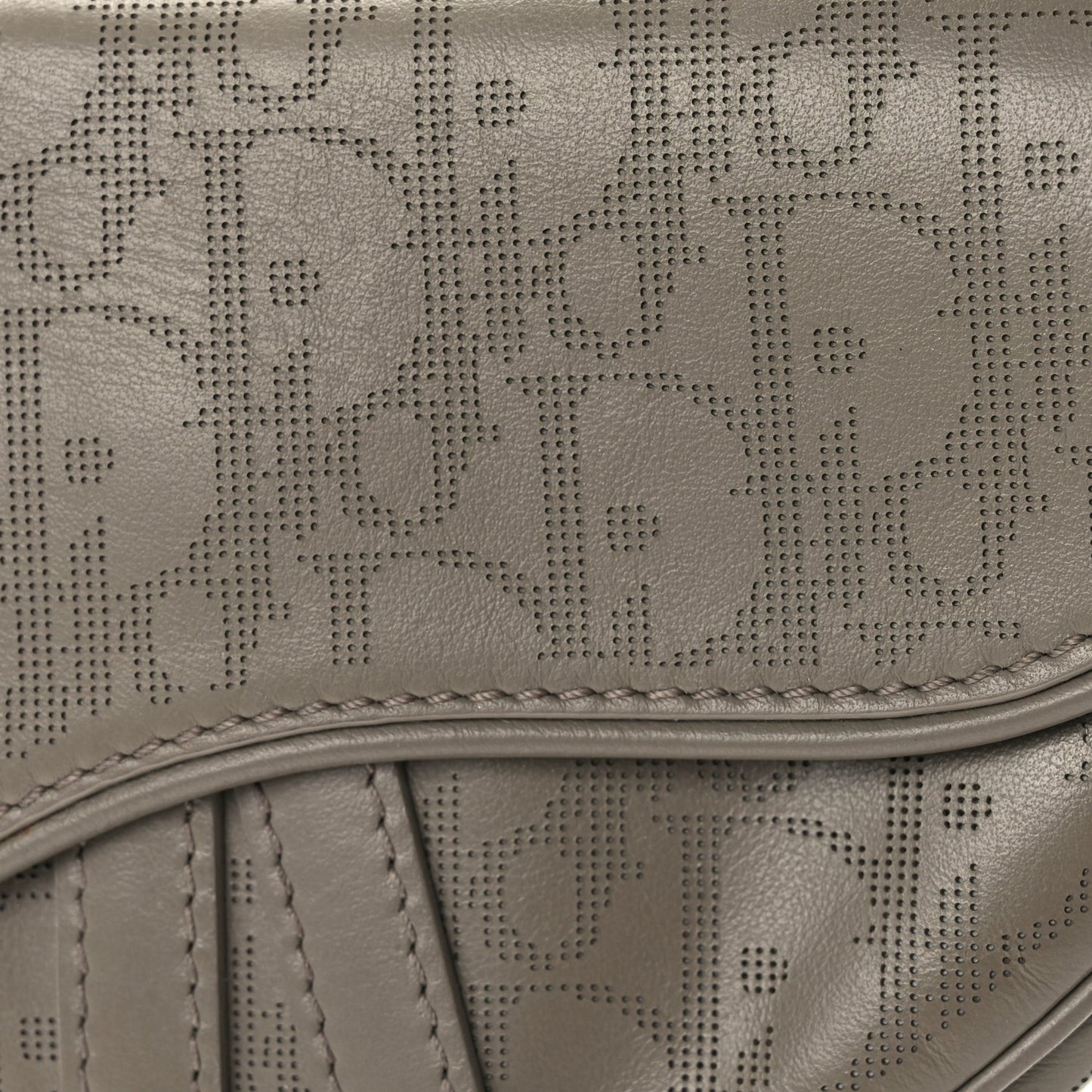 Calfskin Oblique Galaxy Perforated Mens Mini Saddle Bag Marron