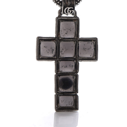 Gucci Enamel Brass Lion Head Crucifix Necklace Black 6 of 6