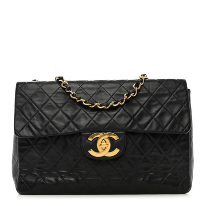 Chanel Lambskin Quilted XL Jumbo Single Flap Black 1 of 15