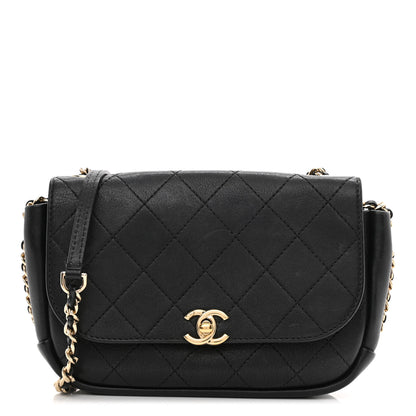 Chanel Goatskin Stitched Casual Trip Single Flap Black 1 of 19