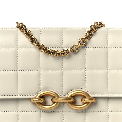 Saint Laurent Lambskin Carre Quilted Le Maillon Wallet On Chain Crema Soft 6 of 8