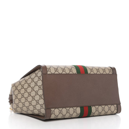 Gucci GG Supreme Monogram Web Medium Ophidia Tote Bag Brown 4 of 12