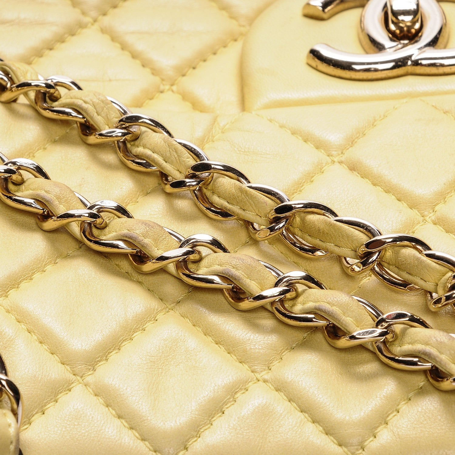 Chanel Lambskin Quilted Maxi Single Flap Yellow 20 of 20