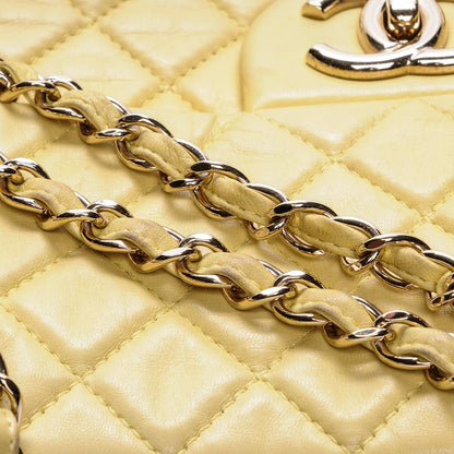 Chanel Lambskin Quilted Maxi Single Flap Yellow 20 of 20