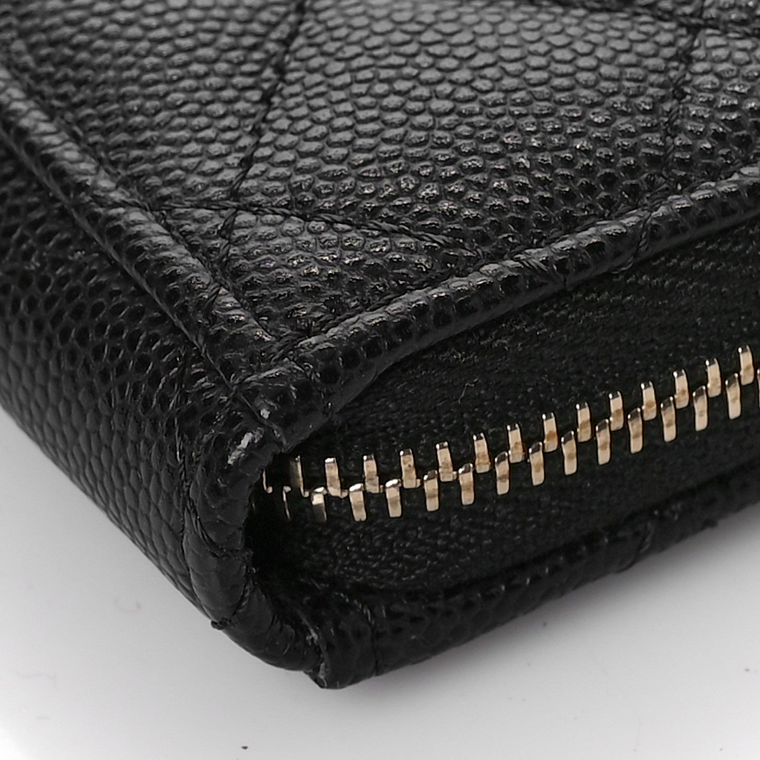 Chanel Caviar Quilted Zip Card Holder Black 8 of 10