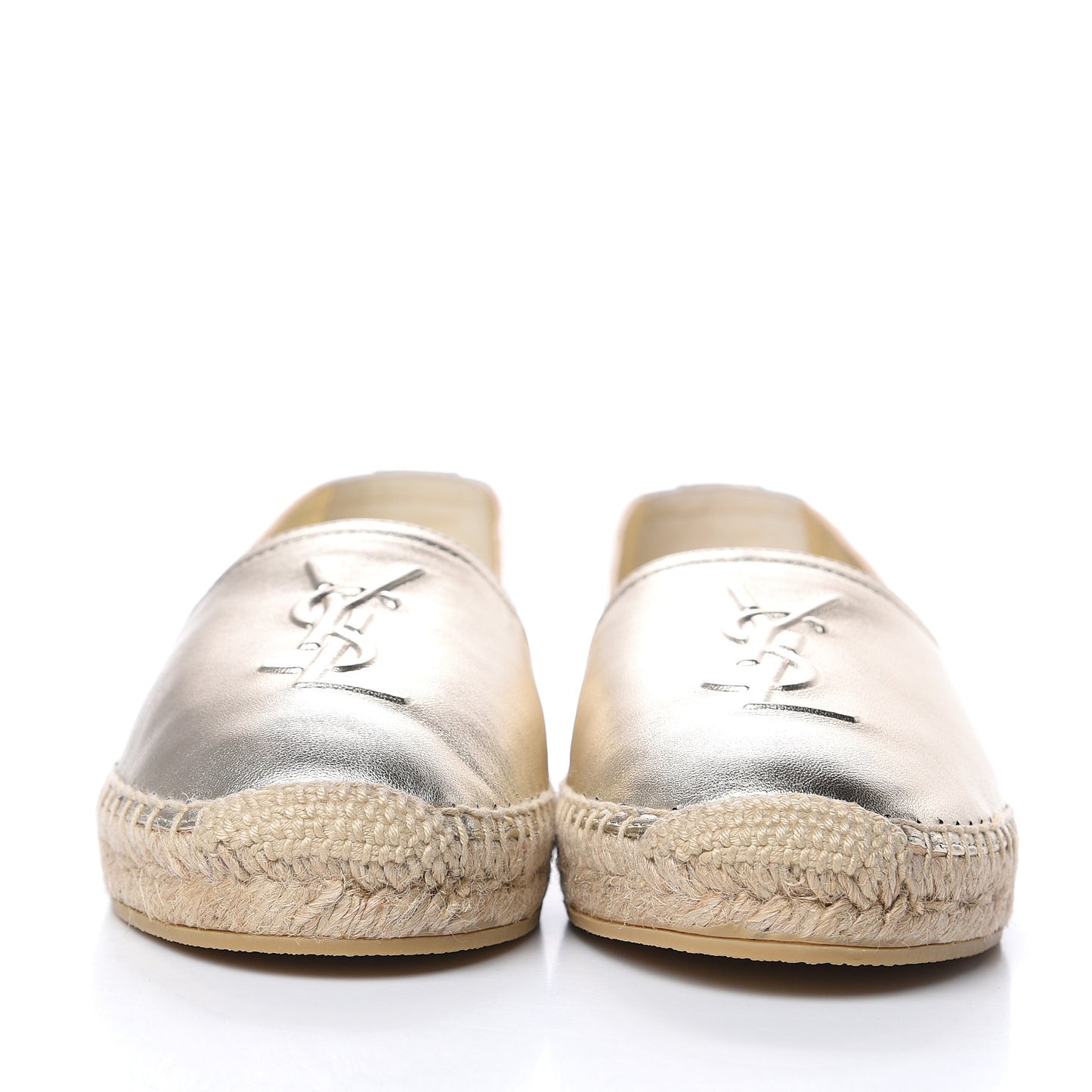 Metallic Lambskin Monogram Espadrilles 38 Gold