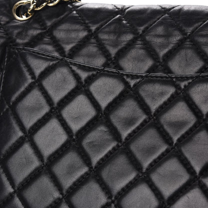 Chanel Washed Lambskin Quilted Maxi Single Flap Black 8 of 15