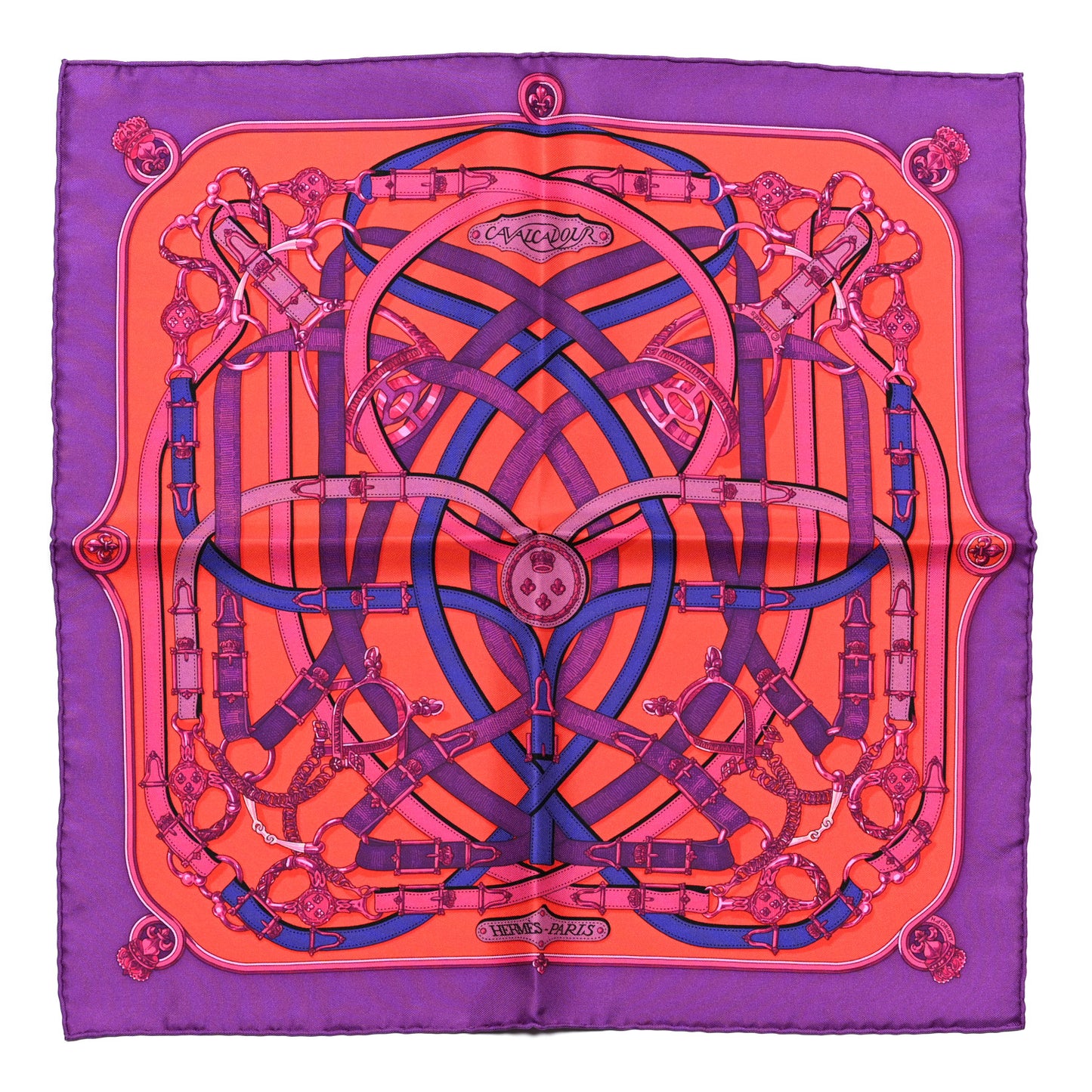Silk Cavalcadour Scarf 45 Violet Rouge Indigo