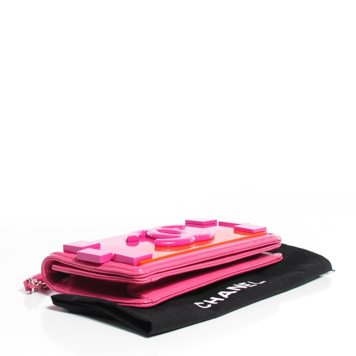 Plexiglass Patent Small Boy Brick Flap Pink Orange