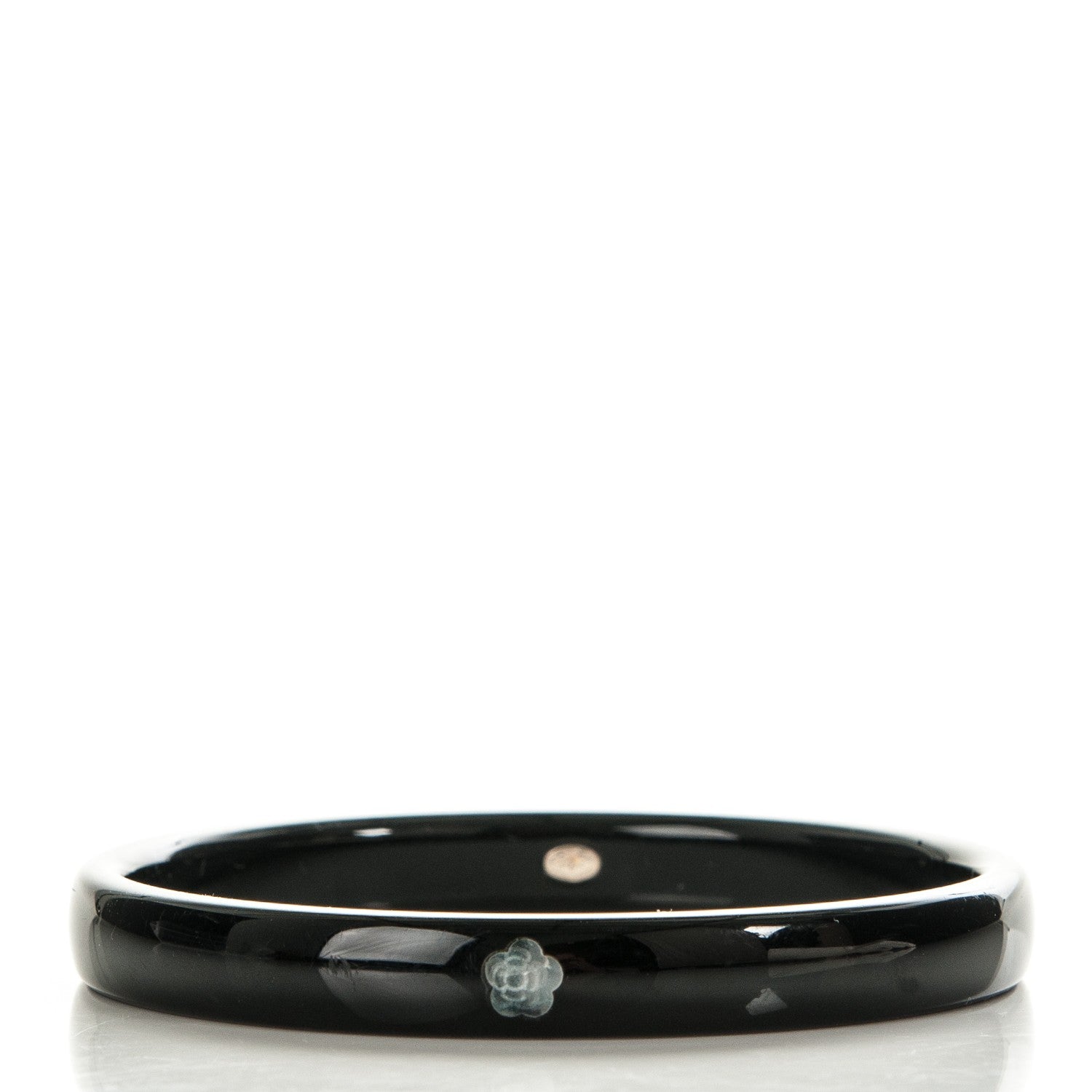 Chanel Resin Mother of Pearl CC Bangle Black 3 of 4
