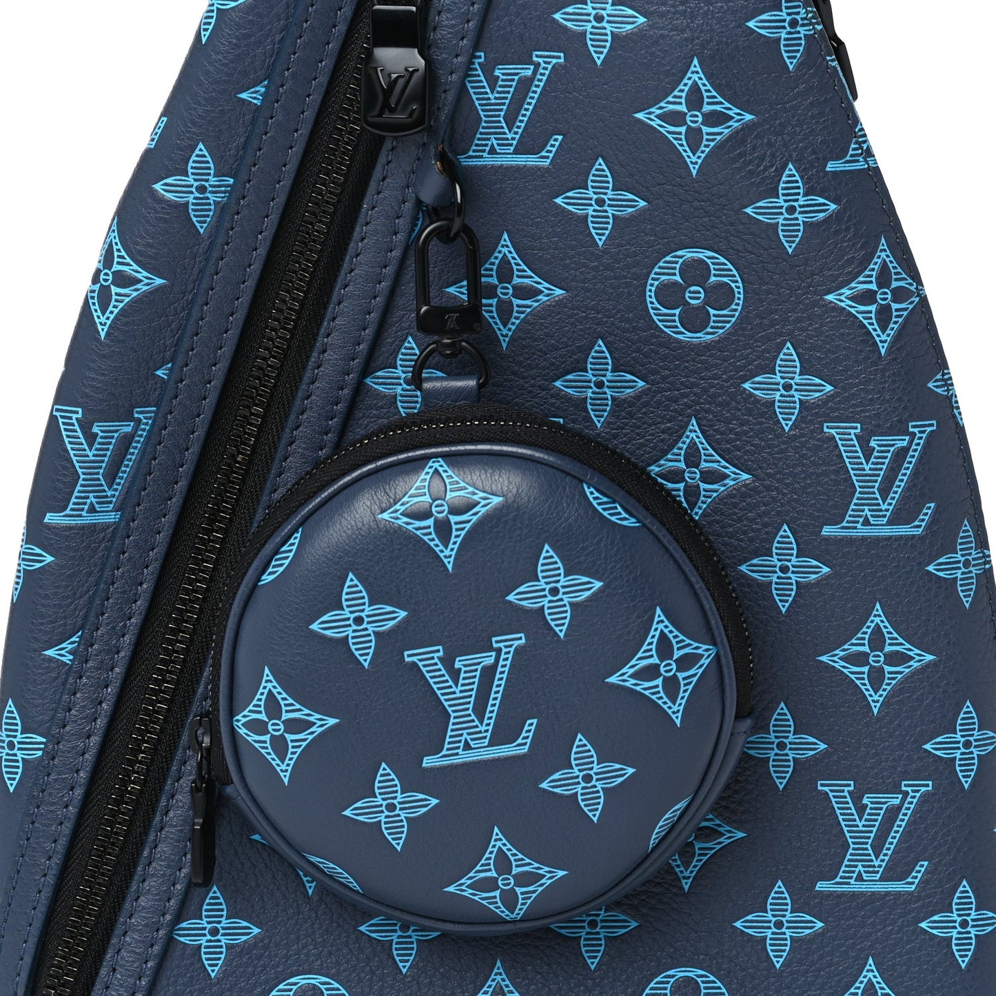 Monogram Shadow Duo Slingbag Navy River Blue