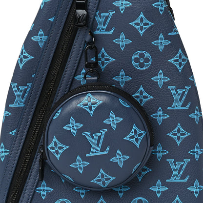 Louis Vuitton Monogram Shadow Duo Slingbag Navy River Blue 6 of 8