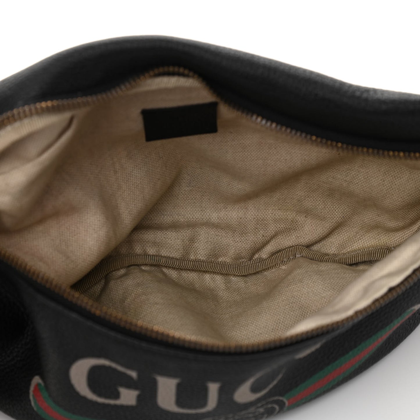 Grained Calfskin Logo Belt Bag Black
