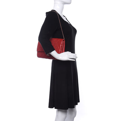 Chanel Caviar Quilted Clutch With Chain Flap Red 2 of 13