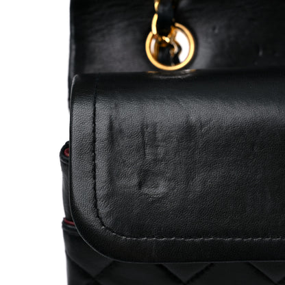 Chanel Lambskin Quilted Medium Double Flap Black 14 of 18
