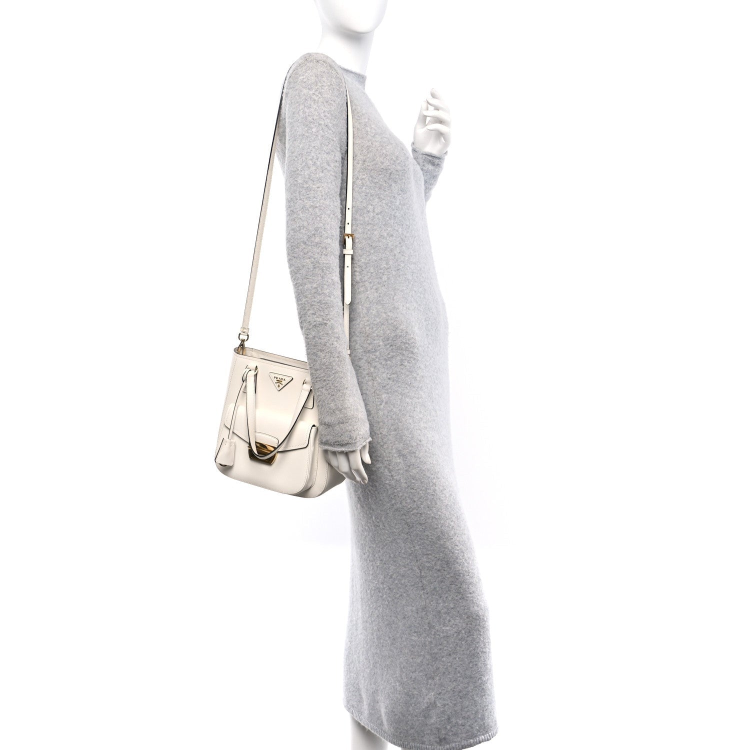 Prada Saffiano Lux Metropolis Tote White 2 of 7